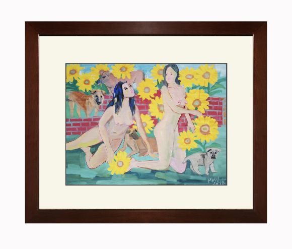 Nude with sunflowers - Đoàn Hồng