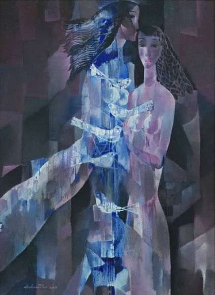 Young ladies and birds - Hồ Hữu Thủ