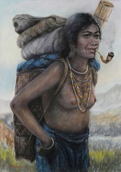 Woman with cigarette - Lâm Kim
