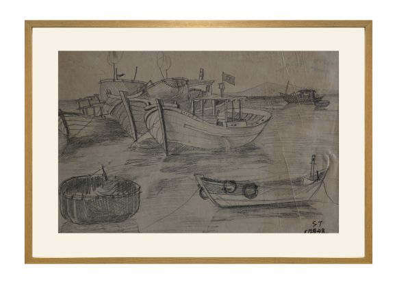 Boat dock scene - Nguyễn Sĩ Thiết 