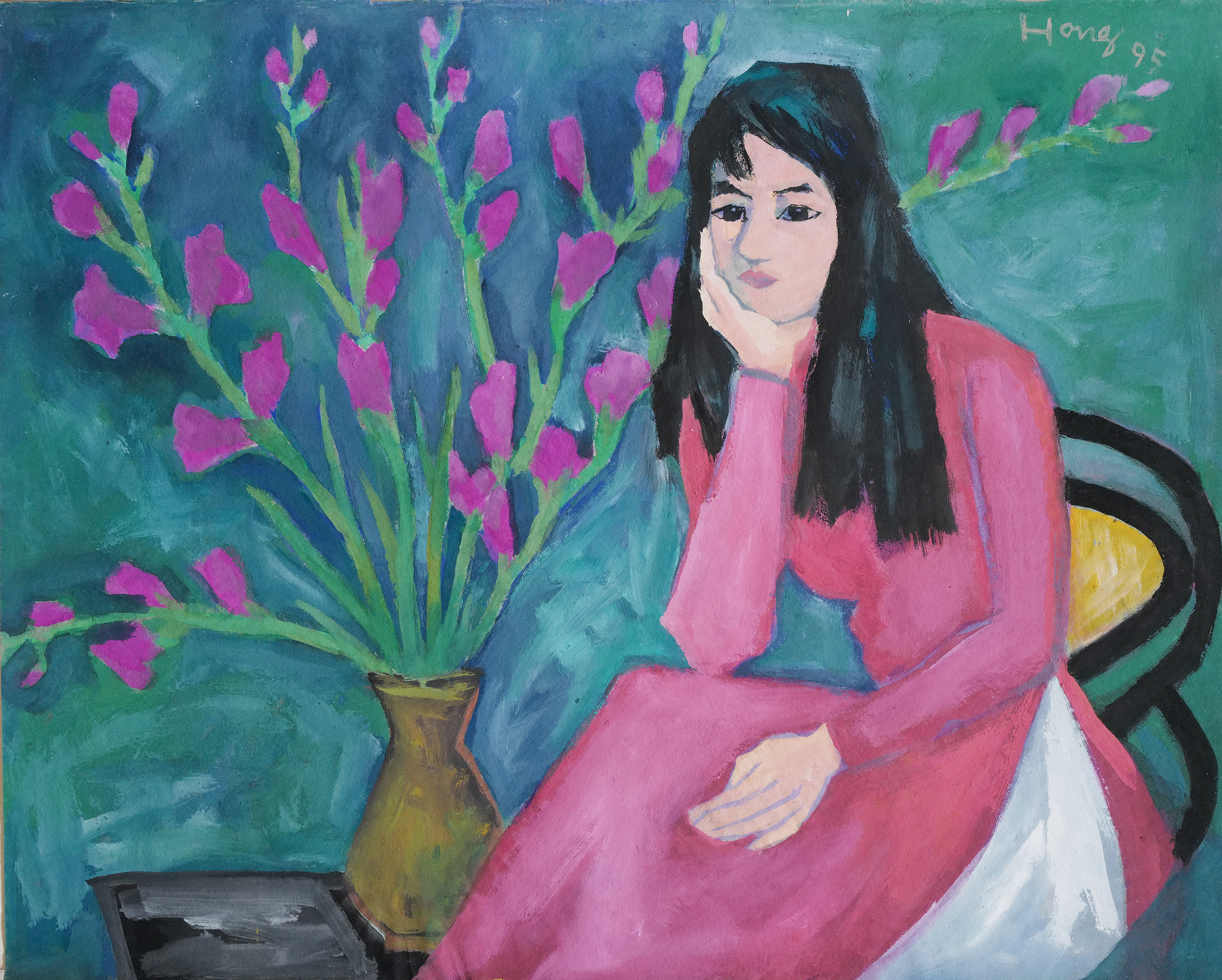 Cô gái với bình hoa - Đoàn Hồng