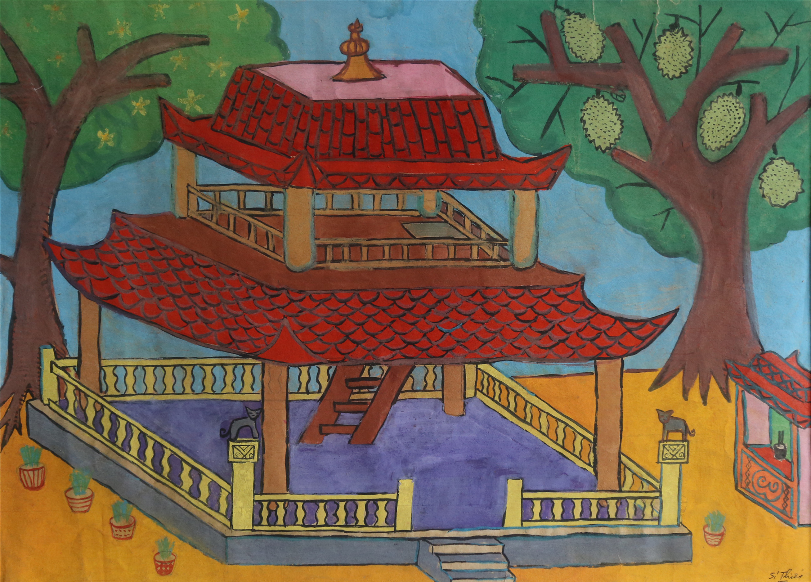 Sketch of the One-Legged Pagoda - Nguyễn Sĩ Thiết 