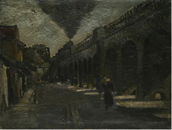 Lê Văn Xương, phố Gầm Cầu, sơn dầu, 40x50cm, 1952